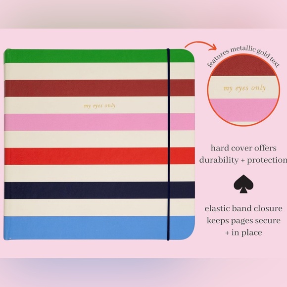 Kate Spade ♠️ Password Book from the Adventure Stripe Collection - Picture 3 of 8